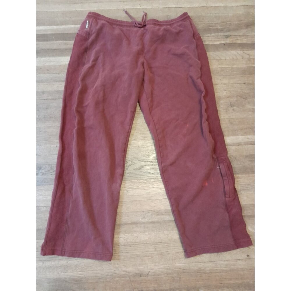 Vintage Speedo Mens Wide Leg Comfy Grunge Sweatpants Size Large Burgundy Pockets